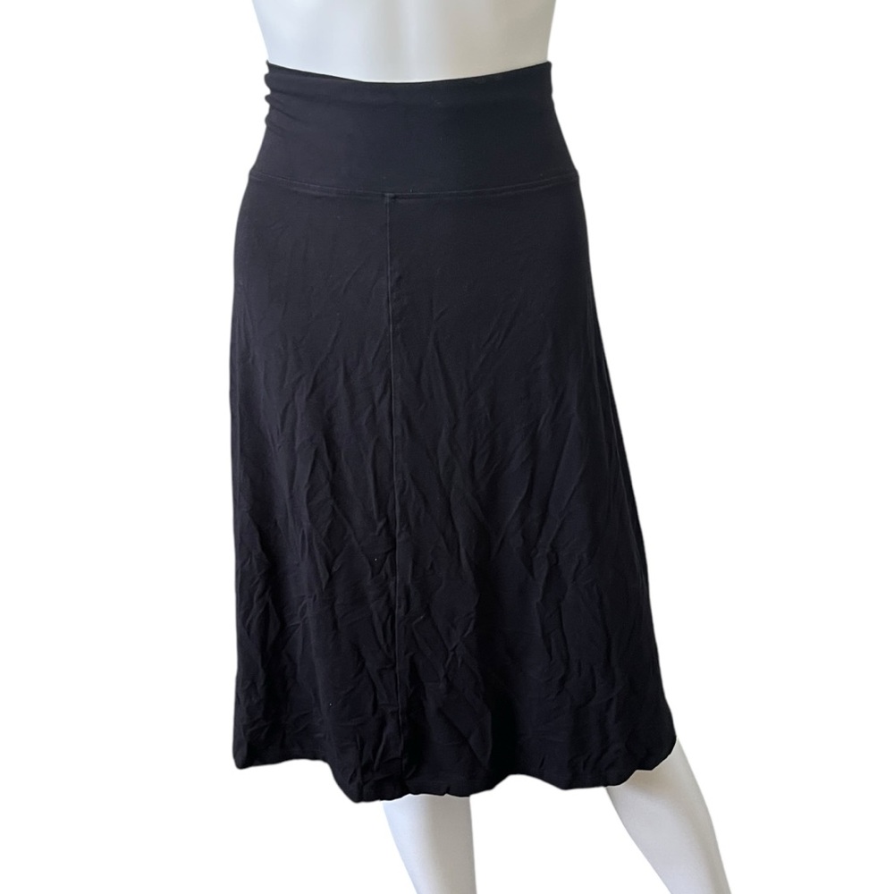 Yansi Fugel Black A Line Skirt Stretch Knit Neutral Career Work Womens Size XL